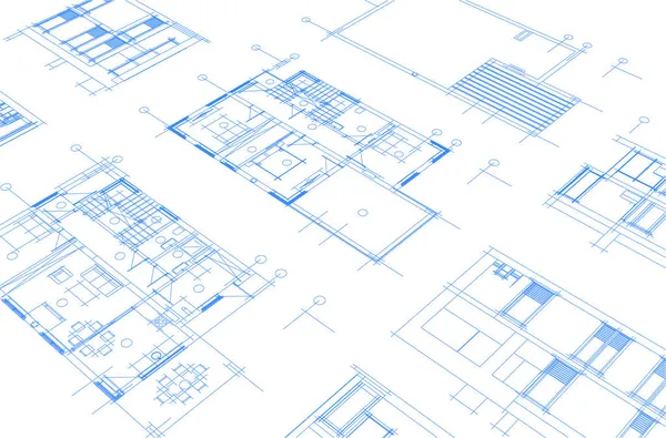 Esquema Proyecto Arquitectónico Ilustración Vectorial — Archivo Imágenes Vectoriales