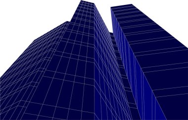 3d mimari sanat, vektör illüstrasyonu