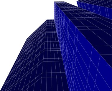 3d mimari sanat, vektör illüstrasyonu