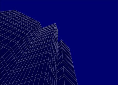 3d mimari sanat, vektör illüstrasyonu