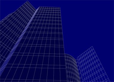 3d mimari sanat, vektör illüstrasyonu