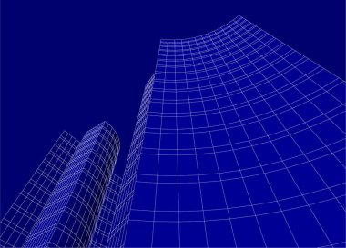 3d mimari sanat, vektör illüstrasyonu