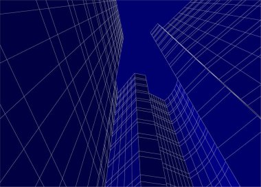 3d mimari sanat, vektör illüstrasyonu