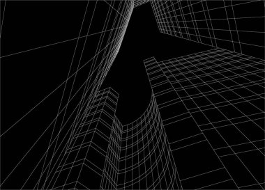 3d mimari sanat, vektör illüstrasyonu