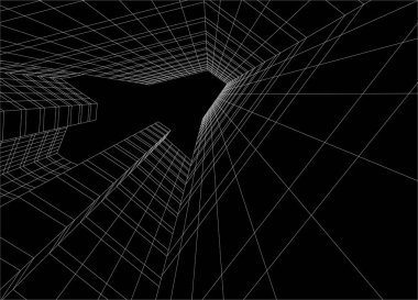 3d mimari sanat, vektör illüstrasyonu