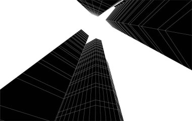 3d mimari sanat, vektör illüstrasyonu