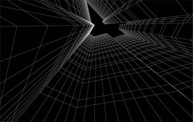 3d mimari sanat, vektör illüstrasyonu
