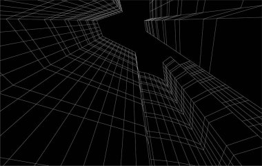 3d mimari sanat, vektör illüstrasyonu