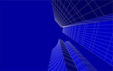 3d mimari sanat, vektör illüstrasyonu