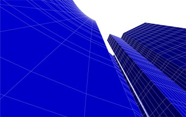 3d mimari sanat, vektör illüstrasyonu