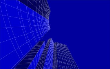 3d mimari sanat, vektör illüstrasyonu