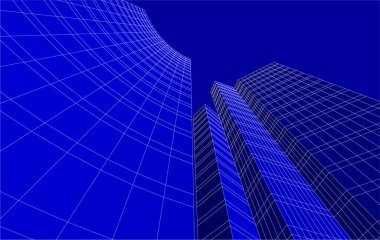 3d mimari sanat, vektör illüstrasyonu