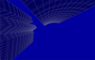 3d mimari sanat, vektör illüstrasyonu