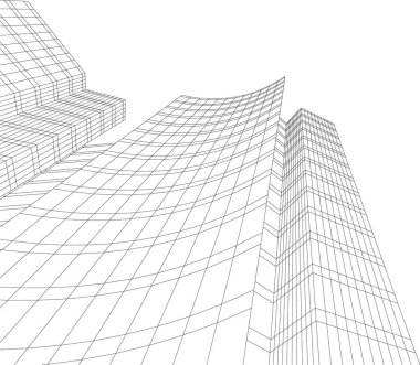 3d mimari sanat, vektör illüstrasyonu