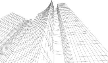 3d mimari sanat, vektör illüstrasyonu