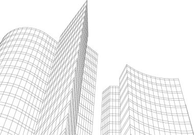 3d mimari sanat, vektör illüstrasyonu