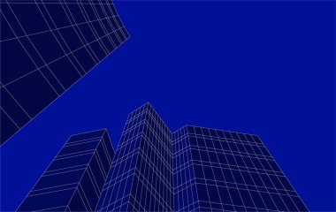 3d mimari sanat, vektör illüstrasyonu