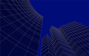 3d mimari sanat, vektör illüstrasyonu