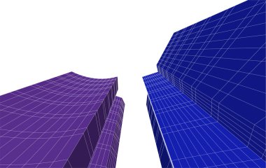 3d mimari sanat, vektör illüstrasyonu