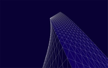 3d mimari sanat, vektör illüstrasyonu