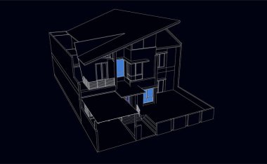 3d mimari sanat, vektör illüstrasyonu