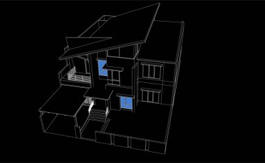 3d mimari sanat, vektör illüstrasyonu