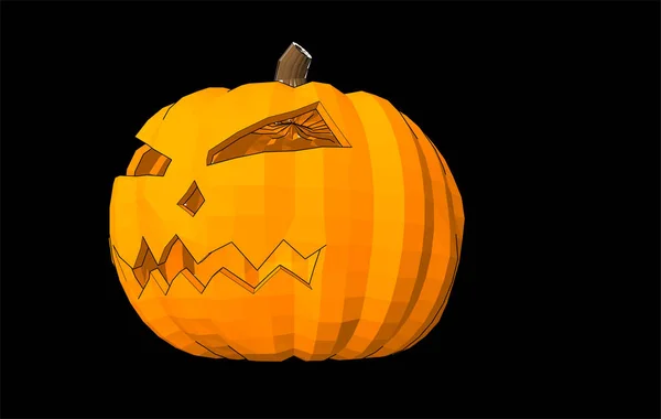 Ilustración Calabaza Halloween Con Cara Malvada — Vector de stock