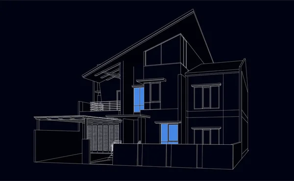 3D建築美術 ベクターイラスト — ストックベクタ