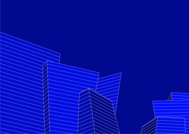 3d mimari sanat, vektör illüstrasyonu