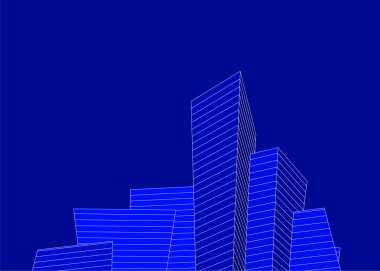 3d mimari sanat, vektör illüstrasyonu