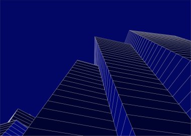 3d mimari sanat, vektör illüstrasyonu