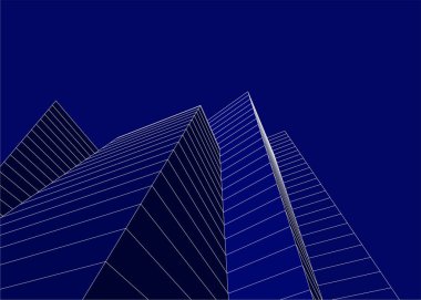 3d mimari sanat, vektör illüstrasyonu