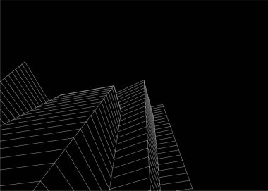 3d mimari sanat, vektör illüstrasyonu