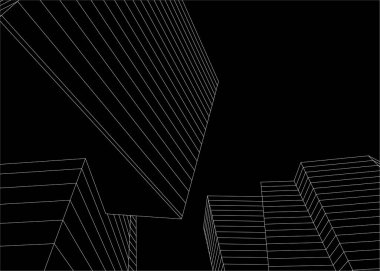 3d mimari sanat, vektör illüstrasyonu