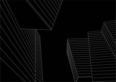 3d mimari sanat, vektör illüstrasyonu