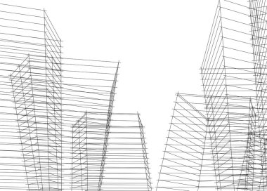 3d mimari sanat, vektör illüstrasyonu