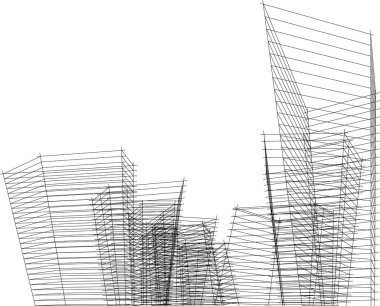 3d mimari sanat, vektör illüstrasyonu