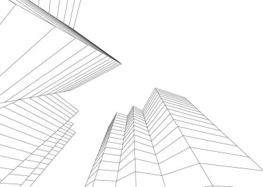 3d mimari sanat, vektör illüstrasyonu