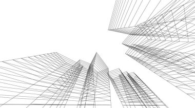 3d mimari sanat, vektör illüstrasyonu