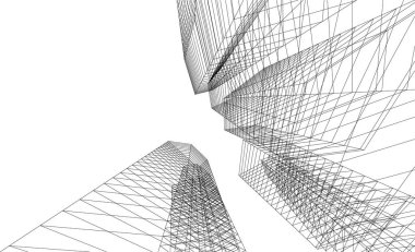 3d mimari sanat, vektör illüstrasyonu