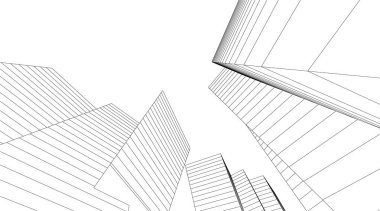 3d mimari sanat, vektör illüstrasyonu