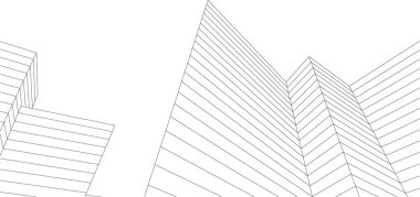 3d mimari sanat, vektör illüstrasyonu