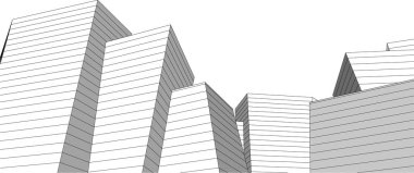 3d mimari sanat, vektör illüstrasyonu