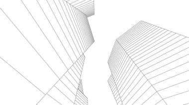 3d mimari sanat, vektör illüstrasyonu