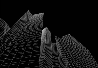 3d mimari sanat, vektör illüstrasyonu