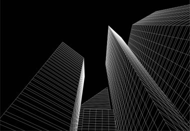 3d mimari sanat, vektör illüstrasyonu