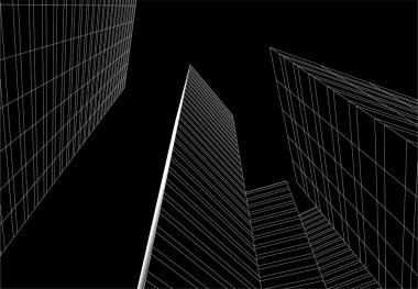 3d mimari sanat, vektör illüstrasyonu