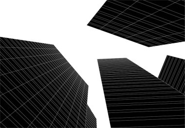 3d mimari sanat, vektör illüstrasyonu