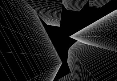 3d mimari sanat, vektör illüstrasyonu