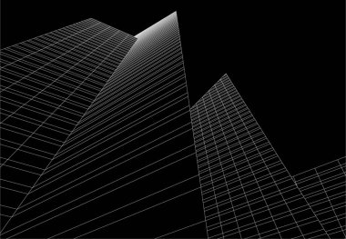 3d mimari sanat, vektör illüstrasyonu